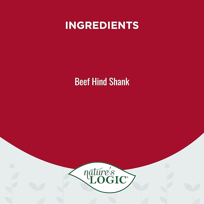 Nature's Logic Beef Hind Shank Bone - 3-4" Long Chew - Collagen & Protein Source for Dog Dental Health & Occupation - Carnivore Appropriate Recreational Dental Care - Small Beef Hind Shank