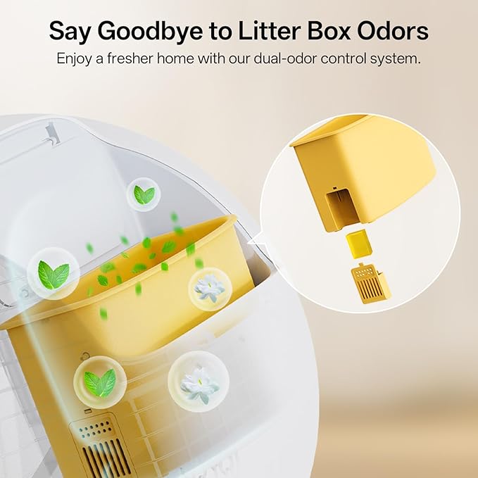 UBPET Self Cleaning Cat Litter Box, XXXL Automatic Litter Box for Multiple Cats, Weight Sensors Safety Protection, Smart APP Control, Odor Control, Works with Clumping/Bentonite/Mineral Litter