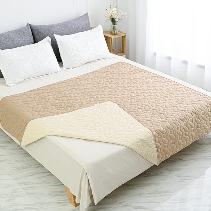 Ameritex Pet Bed Cover Dog Bed Blanket for Sofa and Furniture Waterproof New Pattern Design (52x82 Inch, Beige)