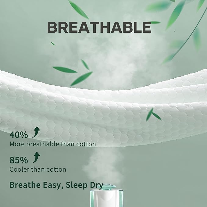 OhGeni 100% Waterproof Twin-2 Pack Mattress Protector, Fitted Sheet with Stretchable Pockets, Deep Sleep Noiseless Soft. Breathable Cooling Hypoallergenic Material, Bed Cover for Mattress