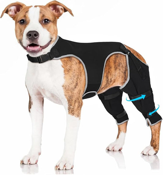 Dog Rear Leg Sleeve to Stop Licking, Adjustable Anti-Slip Recovery Sleeve Pants for Wound Protection After ACL/TPLO Surgery, Hot Spots, Lick Granulomas–Cone Alternative for Leg Healing,L