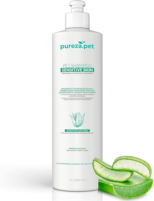 Sensitive Skin Hypoallergenic Conditioner for Pets - Fur Detangling, Nourishment & Hydration, All Ages Pet Grooming Products, Horse, Cat Dog Bath Supplies - Vegan, Paraben-Free - 10.6oz - PUREZA PET