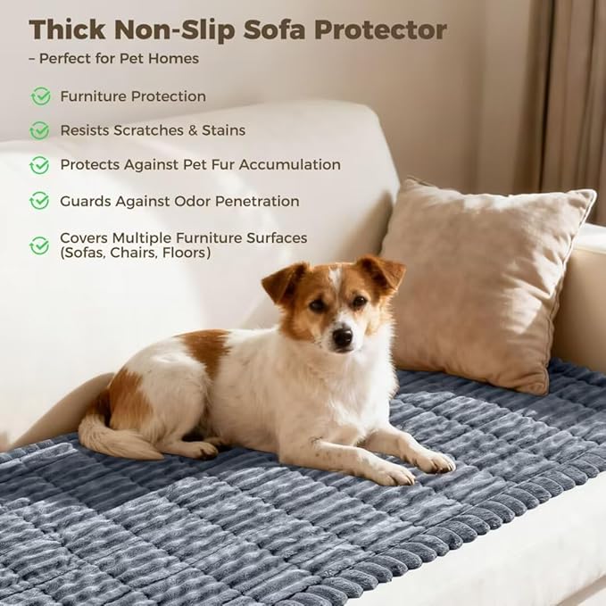 Couch Covers for Dogs, Washable Sofa Couch Cover for Pet, Couchs Covers for Cushion Sofa Pet Friendly, Non Slip Sofa Cover (27.6''*82.7''/60 x 210cm)