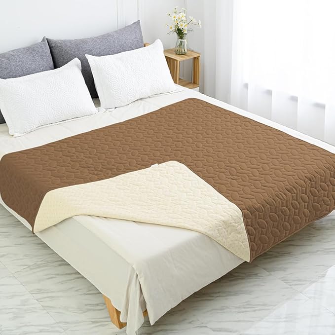 Ameritex Waterproof Pet Bed Cover Anti-Slip Dog Bed Blanket for Sofa and Furniture Waterproof New Pattern Design (Camel, 30x80 Inch (Pack of 1))
