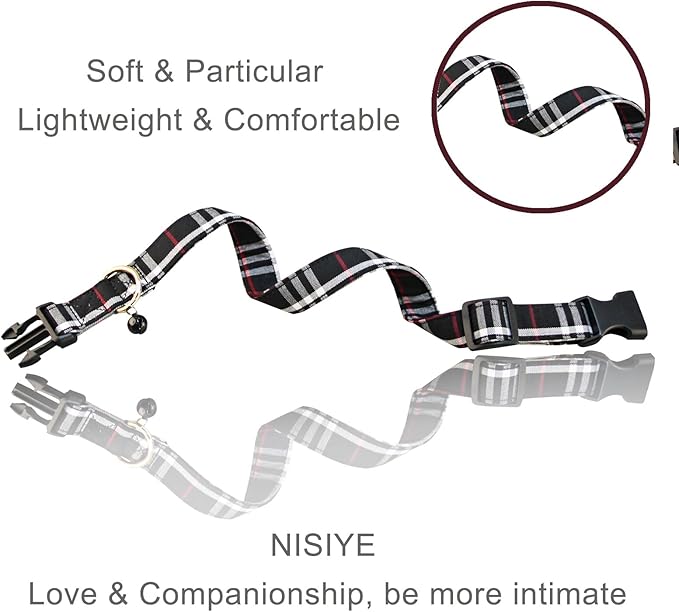 Cute Plaid Dog Collar with Safety Buckle - Adjustable and Comfortable Dog Collars for Small Medium Large Dogs, Stylish Puppy Collar for Boy Girl Pets