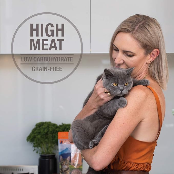 Feline Natural High Protein Dry Cat Food, Freeze-Dried Diet with 98% Meat, Organs & Seafood, No Peas, Grains, or Artificial Additives, Made in New Zealand, Chicken & Lamb, 11oz