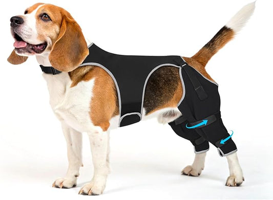 Dog Rear Leg Sleeve to Stop Licking, Adjustable Anti-Slip Recovery Sleeve Pants for Wound Protection After ACL/TPLO Surgery, Hot Spots, Lick Granulomas–Cone Alternative for Leg Healing,M