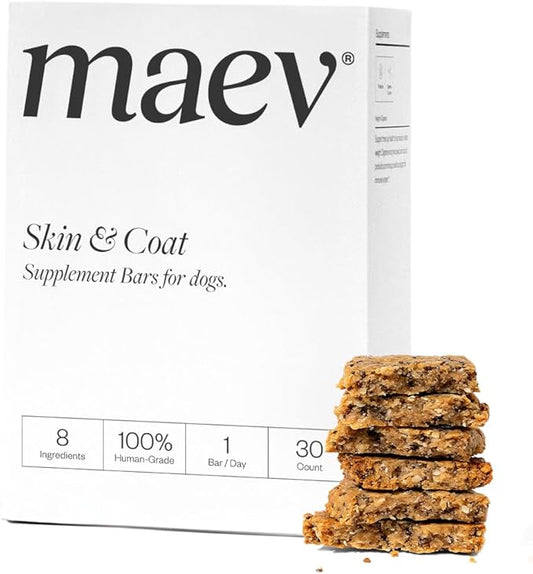 MAEV Human-Grade Skin & Coat Supplement Bars | Natural Support for a Healthy Skin & Coat, 30 Count