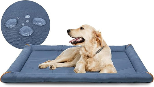 Miguel Oxford 900D Outdoor Waterproof Dog Bed for Metal Dog Crates Water-Resistant All Weather Pet Mat Durable Easy Wipe Clean Travel Indoor Outdoor Puppy Cat Crate Bed 42inch, Blue