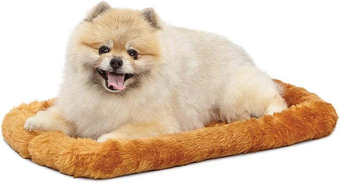 MidWest Homes for Pets QuietTime XS Dog Bed – Cinnamon Faux Fur Bolster, Ultra-Soft and Machine Washable, Fits 22-Inch Crates and Carriers, for Small Dogs and Cats