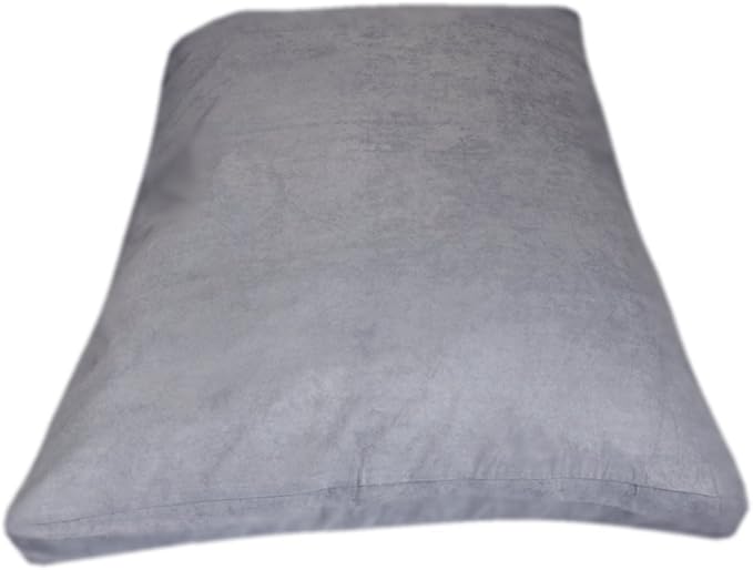 55''x37 Gray Microsuede Extra Large Size Mixed Shredded Memory Foam Premium Overfilled Pet Dog Orthopedic Pillow Bed with Waterproof - Resistant Inner Cover + Free Bonus 2nd External Cover