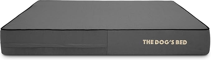 The Dog's Bed Replacement Outer Cover ONLY (Outer Cover ONLY - NO Bed, NO Waterproof Inner) for The Dog's Bed, Washable Oxford Fabric, Large 6 Inches (Grey with Black Piping)