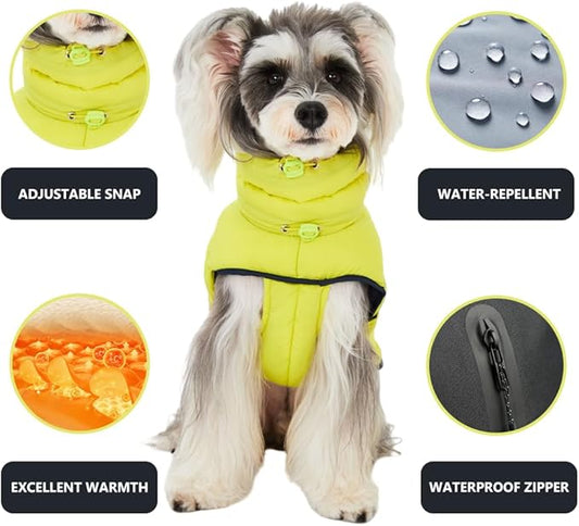 Dog Winter Puffer Jacket, Warm Padded Sleeveless Coat for Small Medium Dogs, Waterproof Winter Jacket, Turtleneck Cold Weather Dogs Jacket (Size 2 (Chest 15.5-17.5'', 8-13lbs))