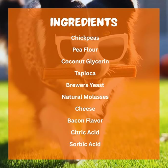 Pawfectly Pure Frisky Sticks Dog Treats, Cheese & Bacon Flavor, 7-Inch Soft Chews, High Fiber Digestive Support, 16 oz