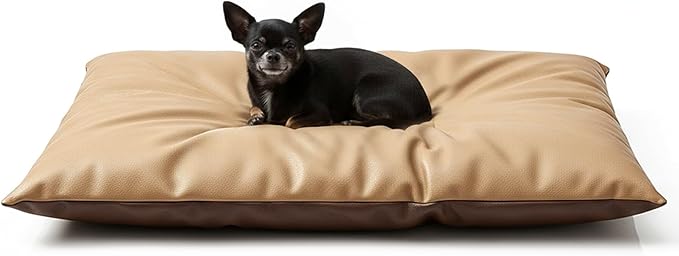 Dog Comfort Bed Mat Pet 2-Side 2-Tone Tech Fabric Bed Suitable for All Seasons, Comfortable Dog Pad for Small Dogs (Dark&Light Brown)