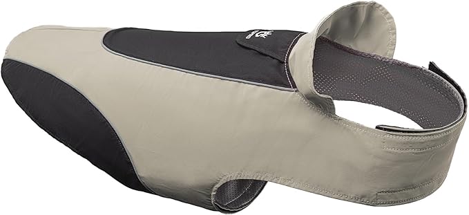 TSPRO Premium Dog Raincoat for Small/Medium Dogs, Waterproof Nylon, Reflective Strips, Easy-On Adjustable Hook & Loop Fastener, Leash Hole for Outdoor Walks (Grey, L)