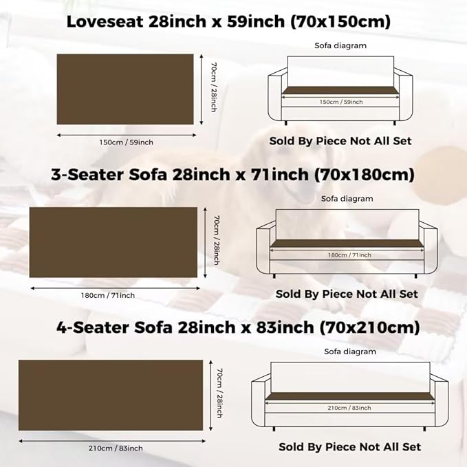 Couch Covers for Dogs, Washable Sofa Couch Cover for Pet, Couchs Covers for Cushion Sofa Pet Friendly, Non Slip Sofa Cover (27.6''*59.06''/60 x 150cm) Thickened Version