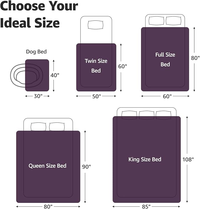 LOOBANI Waterproof Blanket for Bed: Reversible Soft Flannel King Size Bed Blanket 85" x 108", Waterproof Dog Blankets for Large Dogs, Spill-Proof Cover for Furniture Protection, Movie Time, Purple