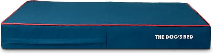 The Dog's Bed Replacement Outer Cover ONLY (Outer Cover ONLY - NO Bed, NO Waterproof Inner) for The Dog's Bed, Washable Oxford Fabric, Medium 4 Inches (Blue with Red Piping)
