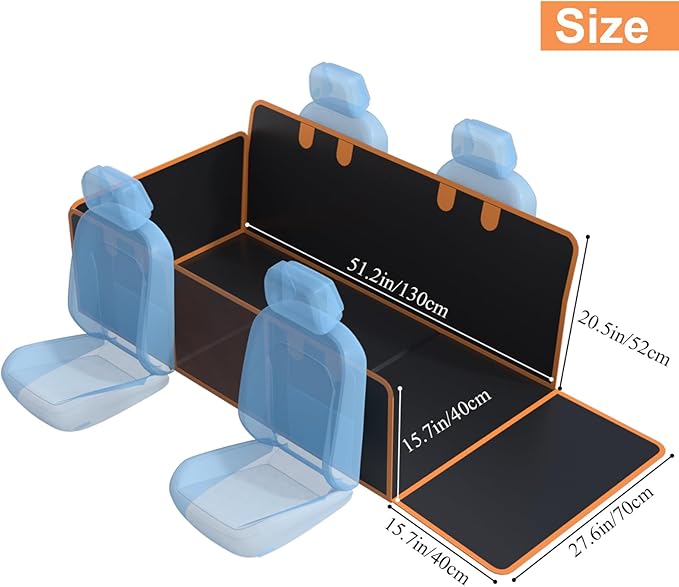 Back Seat Extender Dog Car Seat Cover for Back Seat Dog Hammock for Car with Hard Bottom Upgraded Waterproof Material Anti Scratch Safer Easy to Clean