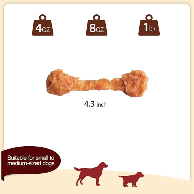 TailParty Turkey Tendons for Dogs with Fish Oil & Taurine: 8oz Small Dog Healthy Treats, All Natural Dental Chew Bones, Long-Lasting Training-Reward Snacks for Health-Conscious Pet Owners(S)