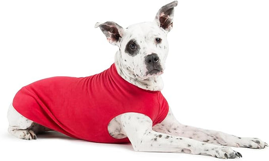 Goldpaw Stretchy Fleece Jacket for Small Dogs - Super Soft, Warm Dog Sweater - Pet Sweater Vest for Fall and Winter - Canine Clothes Made in The USA - Machine Washable - Red - Size 8