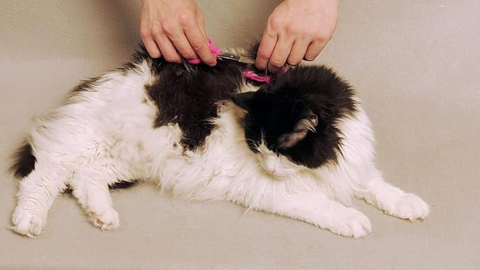 SCAREDY CUT Silent Pet Grooming Kit for Dog, Cat and All Pet Grooming - A Quiet Alternative to Electric Clippers for Sensitive Pets (Left-Handed Pink)