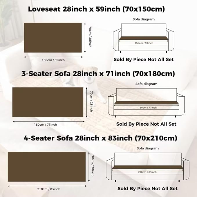 Couch Covers for Dogs, Washable Sofa Couch Cover for Pet, Couchs Covers for Cushion Sofa Pet Friendly, Non Slip Sofa Cover (27.6''*82.7''/60 x 210cm)