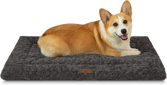 Fluffy Reversible Dog Bed Mat - Ultra Soft & Machine Washable Dog Crate Pad fit for Metal Kennel, Cozy Sleeping Mat, 35" x 22", Dark Gray