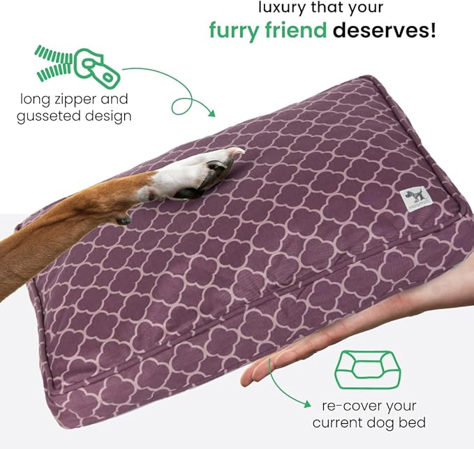 Molly Mutt Small Dog Bed Cover - Royals Print - Measures 22”x27”x5’’ - 100% Cotton - Durable - Breathable - Sustainable - Machine Washable Dog Bed Cover
