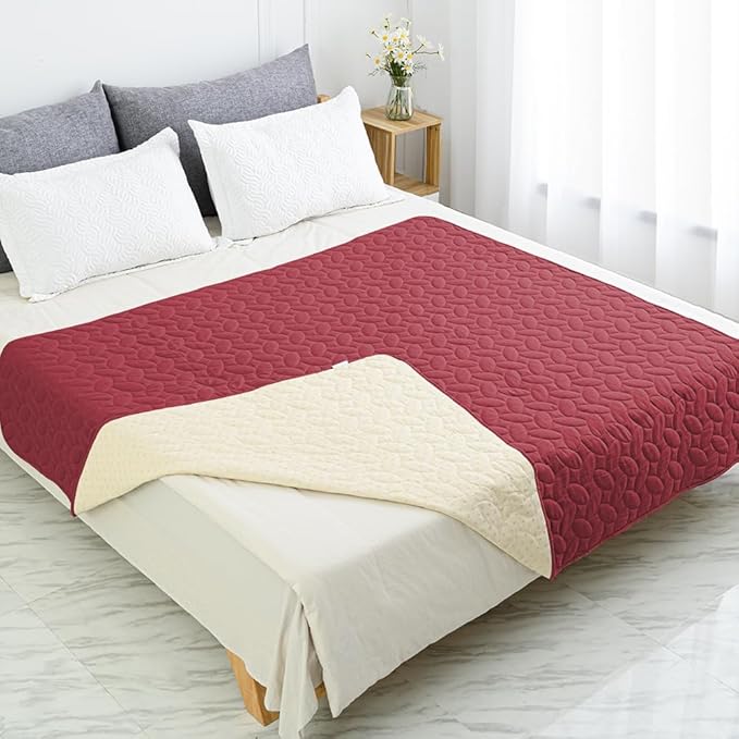 Ameritex Waterproof Pet Bed Cover Anti-Slip Dog Bed Blanket for Sofa and Furniture Waterproof New Pattern Design (Burgundy, 30x90 Inch (Pack of 1))