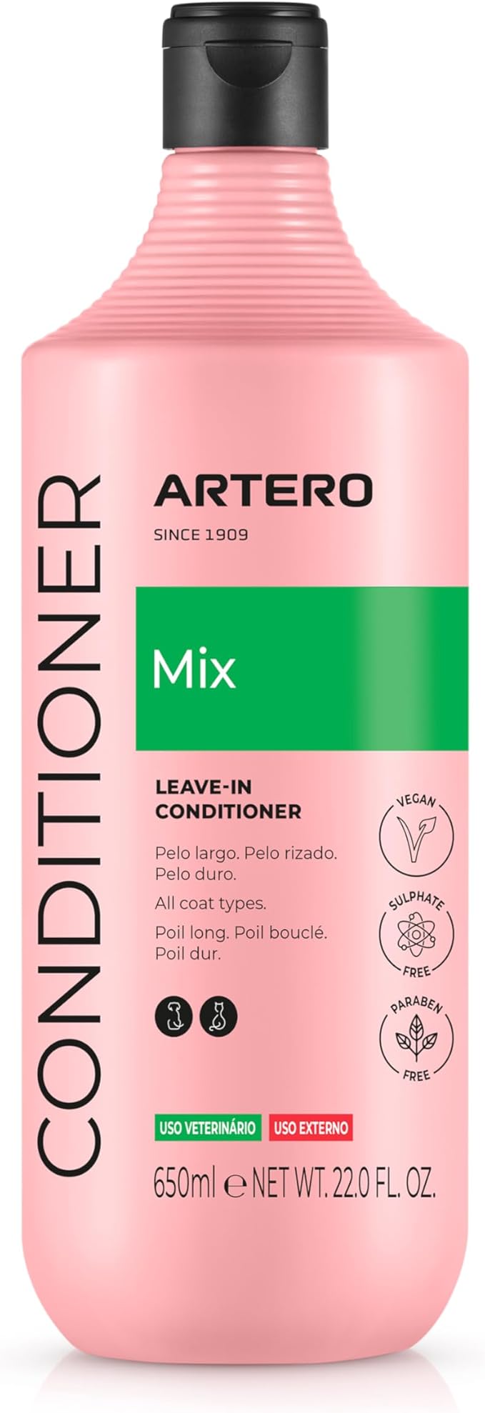 Artero Mix Conditioning Spray 33.81 Oz - Multi-Phase No-Rinse Conditioner for Dogs