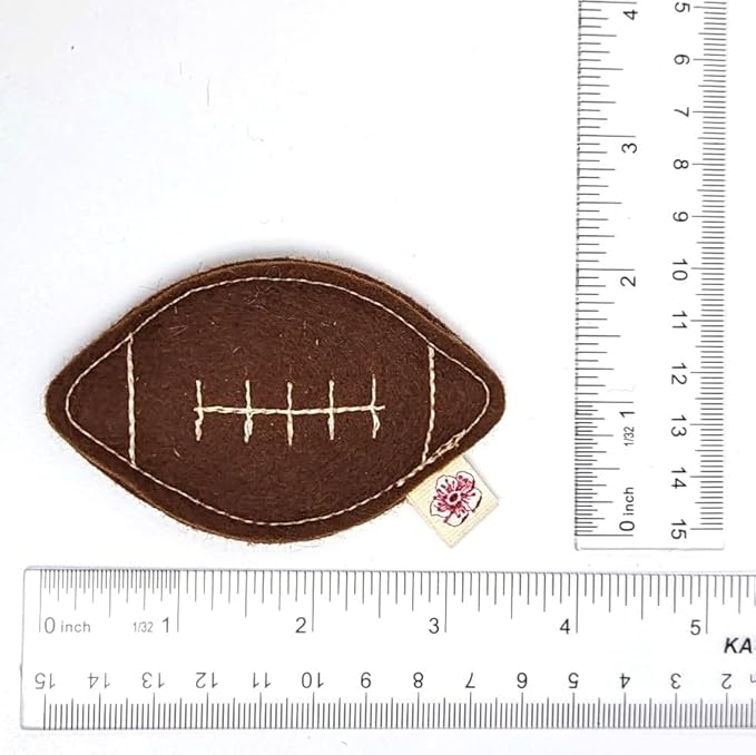 Cherry Valley Organics Catnip Toy – Football Shape, Organic Catnip, 100% Wool Felt, Grown & Made in The USA - Football