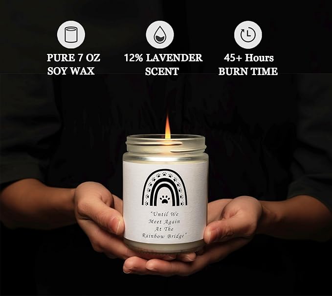 Soy Wax Scented Dog Memorial Candle, Loss of Dog Gift Candle, Dog Sympathy Candle, Dog Memorial Gifts for Loss of Dog, Thoughtful Sympathy, Remembrance - 7 Ounces (Golden Retriever)