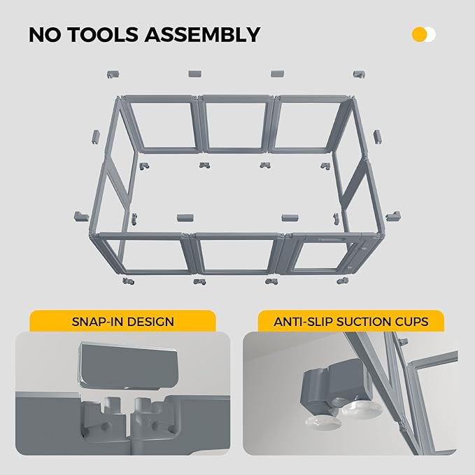 Clear Dog Play Pen - Easy Assemble Durable Plastic Acrylic Dog Playpen - Dog Playpen Indoor, Puppy Playpen, Cat Playpen, Small Animal Playpen, Dog Play Pen Indoors (Grey, 30.3" H, 8PCS)