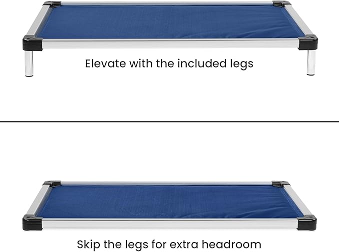 K9 Ballistics Chew Proof Armored Crate Bed 35 x 22 for Medium Dogs - Virtually Indestructible Pad, Preassembled, Withstands Aggressive Chewers - Fits 36” Wire Crates, Blue Quartz