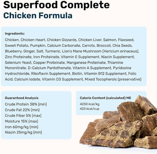 BADLANDS RANCH - Superfood Complete, Air-Dried Adult Dog Food - High Protein, Zero Fillers, Superfood Nutrition by Katherine Heigl (24 oz., Premium Chicken)