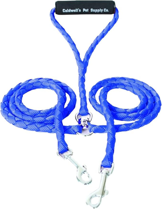 Caldwell's Pet Supply Co. Dual Dog Leash, Double Dog Leash for Two Dogs, Tangle Free, Heavy Duty Double Ended Tandem Leashes with Padded Handle, Tangle-Free Swivel, for Small, Medium or Large Dogs