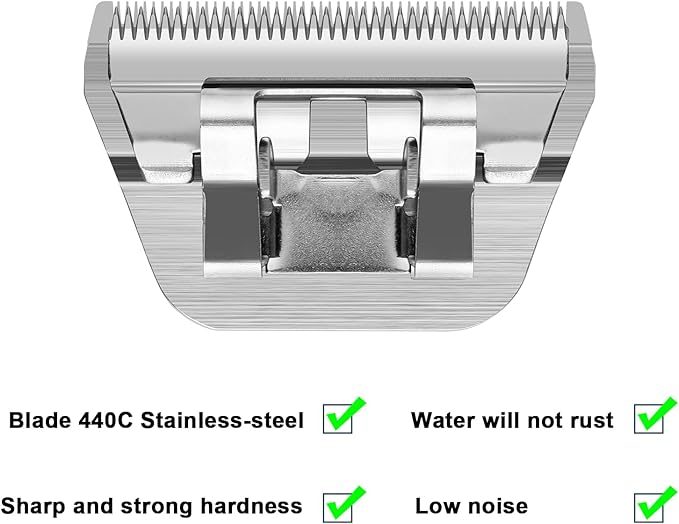 40W Wide Pet Dog Grooming Detachable Blades,Compatible with Andis,Oster A5,Wahl KM10 Clippers,Cut Length 1/100"(0.25mm) for Larger Animals