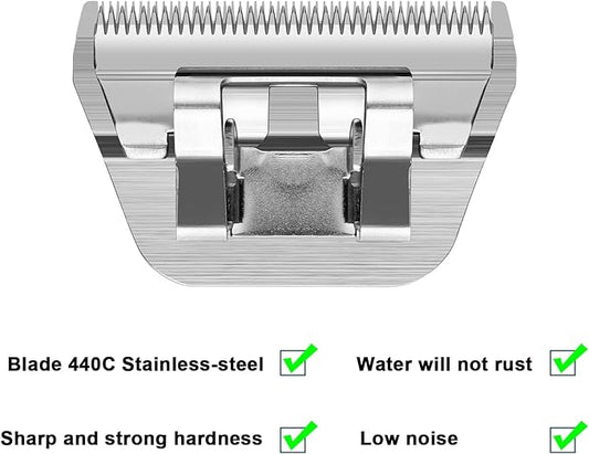 40W Wide Pet Dog Grooming Detachable Blades,Compatible with Andis,Oster A5,Wahl KM10 Clippers,Cut Length 1/100"(0.25mm) for Larger Animals