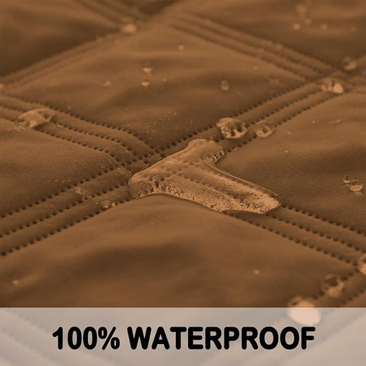 fuguitex Waterproof Dog Blanket Reversible for Small Dogs Resistant Leakproof Washable Couch Cushion Bed Protector Cover for Indoor Furniture Pet Friendly（82"*82",Brown+Brown