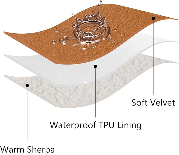 Waterproof Dog Blanket for Couch, Leak Proof Pet Blanket for Indoor Cats, Plush Sherpa Puppy Throw Furniture Protector for Sofa Bed(50"x60",XL,Orange)