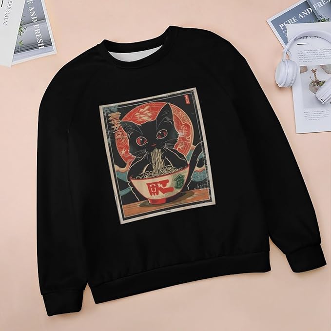 Womens Ugly Christmas Sweatshirt Funny Cat Dog Printed Xmas Pullover Shirts Crewneck Long Sleeve Graphic Hoodies