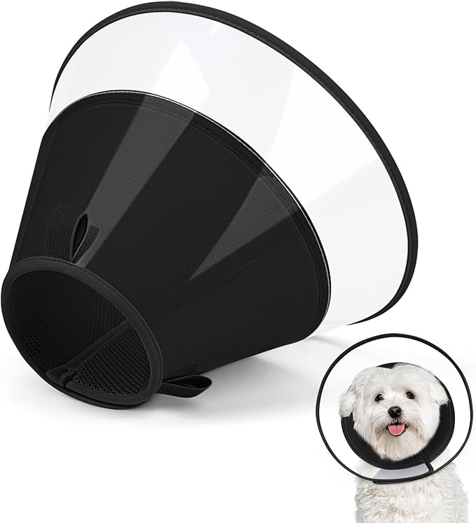 Dog Cone Collar with Soft Liner to Stop Licking, Elizabeth Recovery Collar After Surgery for Large Medium Dogs, Comfortable Pet Head Cone Alternative for Neutering Spay Injury (XS)