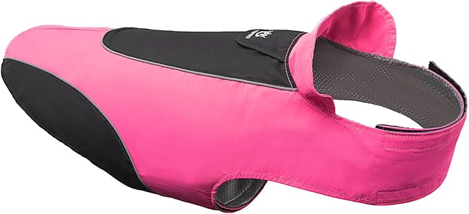 TSPRO Premium Dog Raincoat for Small/Medium Dogs, Waterproof Nylon, Reflective Strips, Easy-On Adjustable Hook & Loop Fastener, Leash Hole for Outdoor Walks (Pink, L)