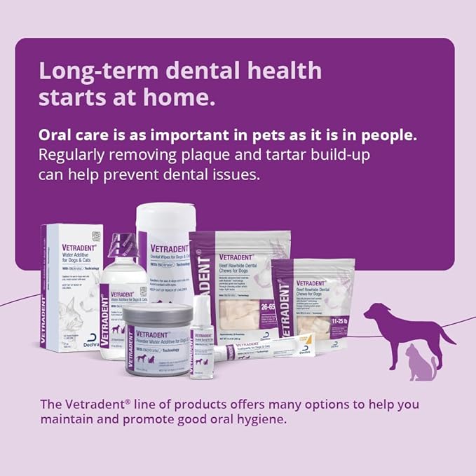 VETRADENT Dental Wipes for Dogs and Cats, 60ct