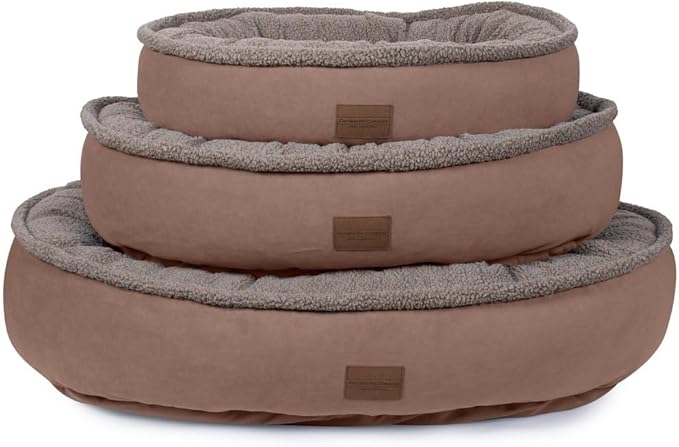 CAROLINA PET COMPANY Microfiber & Tipped Berber Comfy Cup Dog Bed - Chocolate, L