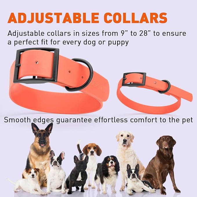 Dogline Biothane Coated Webbing Dog Collar with Black Metal Hardware: Durable Easy-Clean Everyday Collar for Dogs - Comfortable Adjustable Odor-Resistant Pet Collar, W5/8" x L12-15, Coral
