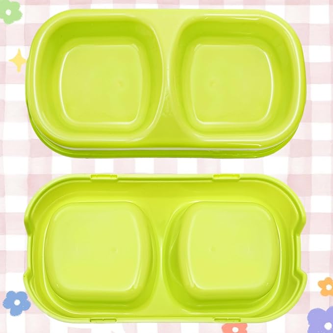 12 Pieces Plastic Double Cat Bowls, Dog Food Water Bowl Set, Puppy Feeding Dish Pet Feeder Bowls Bulk for Kennel Cattery Small Medium Size Pet Supplies, Dishwasher Safe