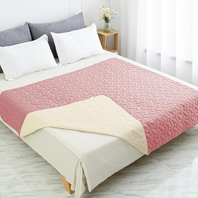 Ameritex Waterproof Pet Bed Cover Anti-Slip Dog Bed Blanket for Sofa and Furniture Waterproof New Pattern Design (Pink, 30x90 Inch (Pack of 1))